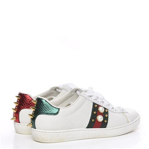 gucci sneakers with pearls|gucci ace sneakers on sale.